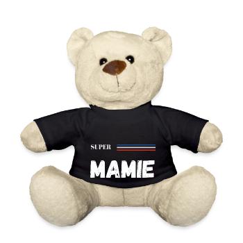 super mamie - t-shirt assorti - Nounours - noir - Devant