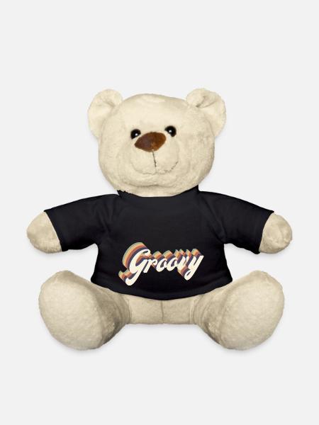 Vintage Groovy - Teddy Bear - black