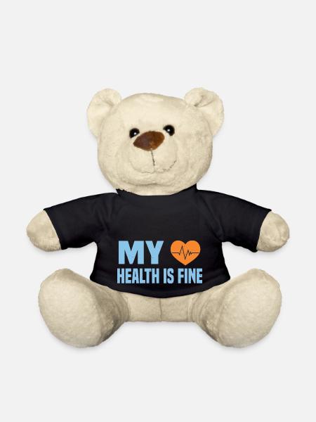 MY HEALTH IS FINE - Teddy Bear - black