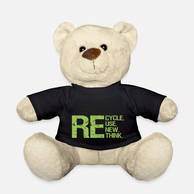 ReCycle ReUse ReNew ReThink - Teddy - Schwarz