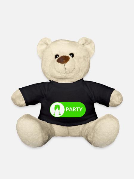 Party-Button - Teddy - Schwarz