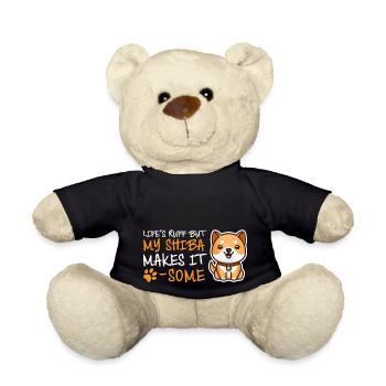 Süßes LIFE'S RUFF BUT MY SHIBA MAKES IT PAW SOME - Teddy - Schwarz - Vorne