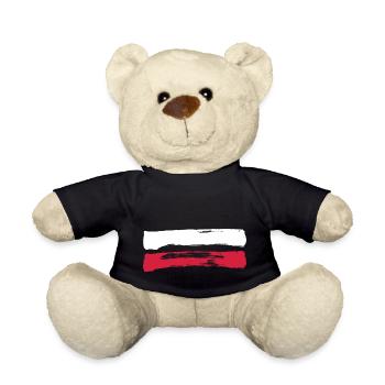 Poland Stripes - Polish Flag - Teddy Bear - black - Front