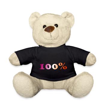 100 percent lesbian - Teddy Bear - black - Front