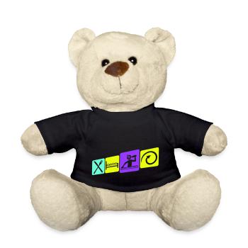 Essen Schlafen Club Techno Musik Party Wiederholen - Teddy - Schwarz - Vorne
