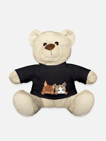 Niedliche zwei Katzen spähen - Teddy - Schwarz