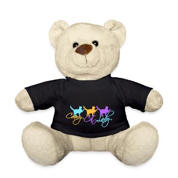 Chat fou Dame Texte Folle Femme Chats Amour - Nounours - noir - Devant