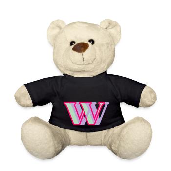 Mehrfarbiger Buchstabe w - Teddy - Schwarz - Vorne
