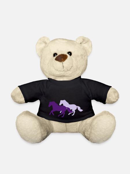 Two galloping horses - you can change all colours - Teddy Bear - black