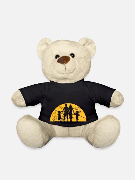 scratch tears vacation sun family vacation 2 children - Teddy Bear - black
