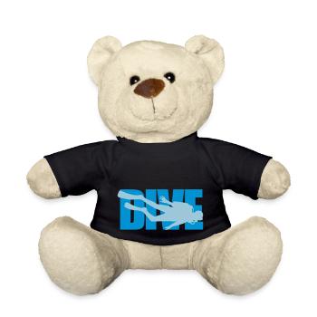 text dive logo sport taucher spass verein unterwas - Teddy - Schwarz - Vorne