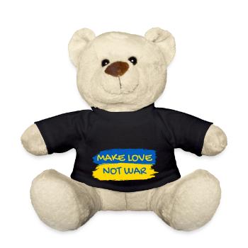 Make Love Not War Urkaine Peace Stand with Ukraine - Teddy - Schwarz - Vorne