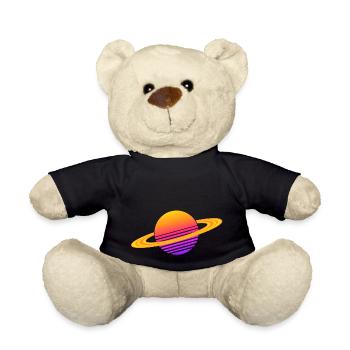Synthwave Saturn - Teddy Bear - black - Front