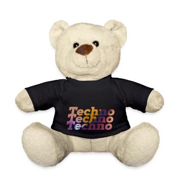 Techno Rave Design Fête de musique électronique 2022 - Nounours - noir - Devant