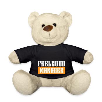 Agency Feelgood manager orange tshirt black - Teddy Bear - black - Front