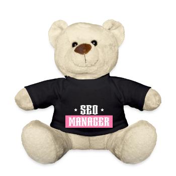 SEO Manager tshirt rose noir - Nounours - noir - Devant