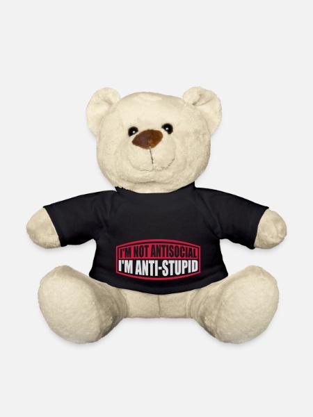 pas antisocial anti-stupide - Nounours - noir