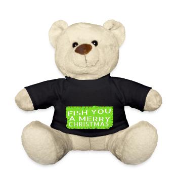 gift fish fishing boat love awesome funny - Teddy Bear - black - Front