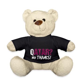 Cadeau du drapeau de boycott du Qatar - Nounours - noir - Devant