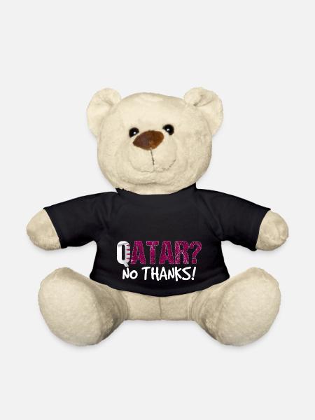 Katar Boykott Flagge Geschenk - Teddy - Schwarz