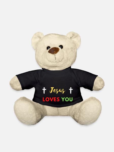 Jesus loves you fertig - Teddy - Schwarz