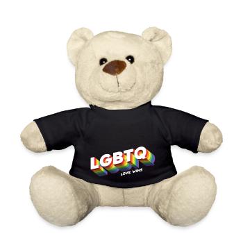love wins LGBTQ+ - Teddy - Schwarz - Vorne