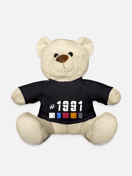 1991 Vintage Birthday Retro Anniversary "New Tibet" - Teddy Bear - black