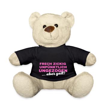 Frech Unpünktlich Ungezogen aber geil! - Teddy - Schwarz - Vorne