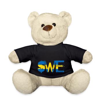 Suède Suède drapeau national norden skandinavia - Nounours - noir - Devant