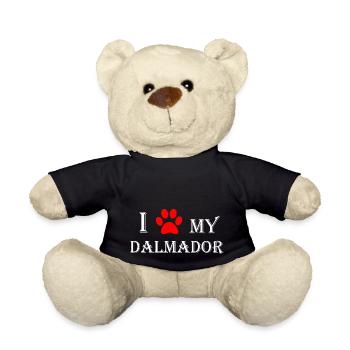 I love my Dalmador I Dalmatiner Labrador Mix - Teddy - Schwarz - Vorne