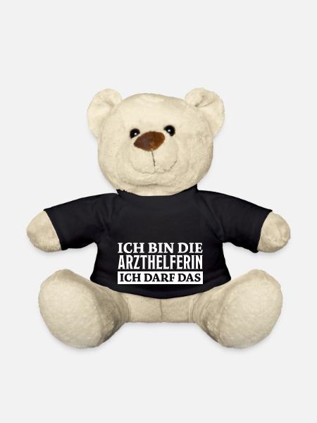 Arzthelferin Spruch Lustiges Arzthelferin Geschenk - Teddy - Schwarz