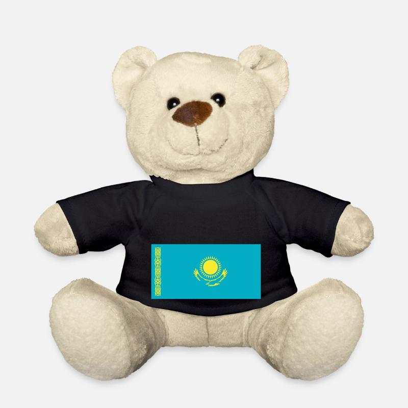 Kazakhstan Flag / Drapeau Kazakhstan - Teddy Bear - black