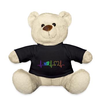 Courbe de coeur - Casquette de fou - Arc-en-ciel - Carnaval - Nounours - noir - Devant