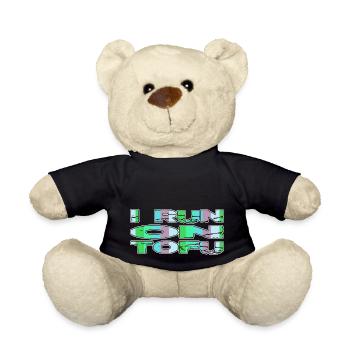 plant based go vegan gift joke funny sayings - Teddy Bear - black - Front