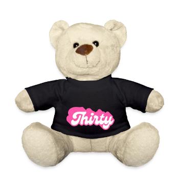 Thirty Birthday - 30th Birthday Retro Pink - Teddy Bear - black - Front