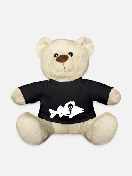 Barsch mit Creature Bait - weiß - Teddy - Schwarz