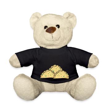 Polish Food Pierogi - Teddy Bear - black - Front