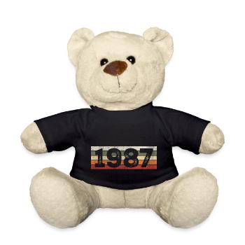 Millésime 1987 Cadeau D’anniversaire Rétro 1987 - Nounours - noir - Devant