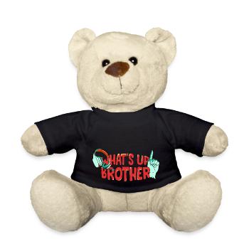 Streamer tendance drôle - What’s Up Brother - Nounours - noir - Devant