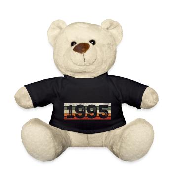 Vintage 1995 Retro 1995 Birthday Gift - Teddy Bear - black - Front