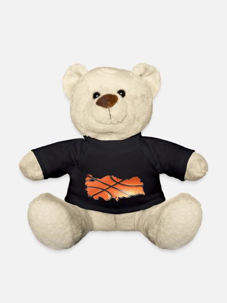 Türkei Türkiye Landkarte umrahmt echten Basketball - Teddy - Schwarz