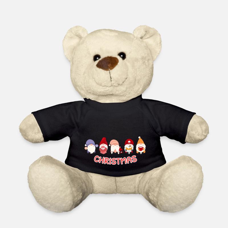 Christmas with 5 Santa - Teddy - Schwarz
