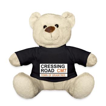 Braintree Cressing Road Iconic Street Sign - Teddy Bear - black - Front