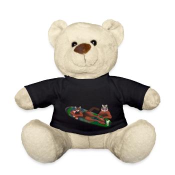 Tigers in the water - Teddy Bear - black - Front