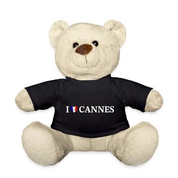 I love Cannes France - Teddy Bear - black - Front