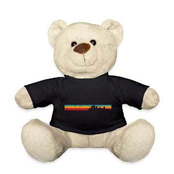 Sunset City Silhouette Gradient - Teddy Bear - black - Front