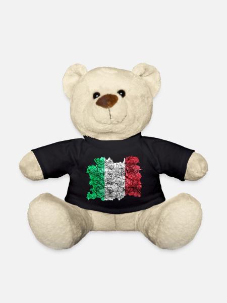Italy vintage flag - Teddy Bear - black