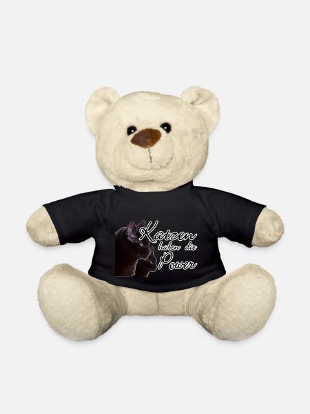 Katzen Katze Tier Haustier Spruch Liebe Geschenk - Teddy - Schwarz