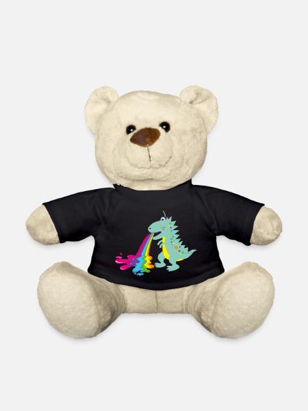 dino, kotzender dinohorn, Dinosaurier, comic - Teddy - Schwarz