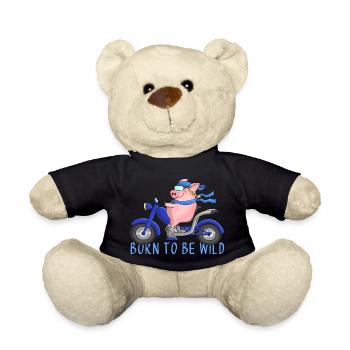 Motard drôle - Nounours - noir - Devant